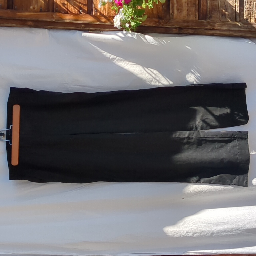 Liz Claiborne black Sloane 100 percent linen trousers 10